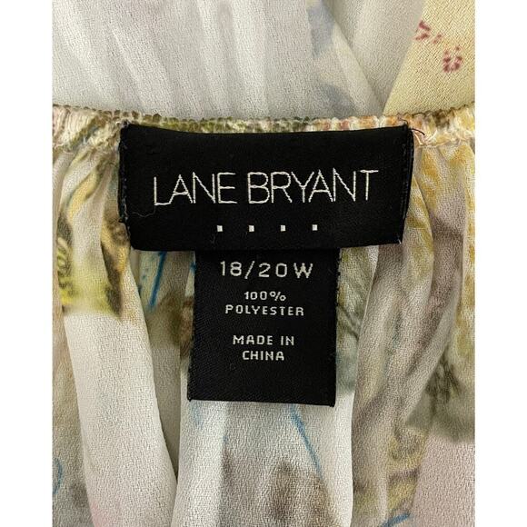 Lane Bryant Floral Off Shoulder Blouse Size 18 / 20 W Sheer Botanical Whimsical - Picture 12 of 13